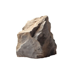 Large weathered rock 3d rendered Isolated on transparent background