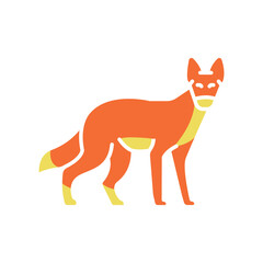 dhole color flat icon for digital and print projects.