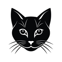 black and white cat vector