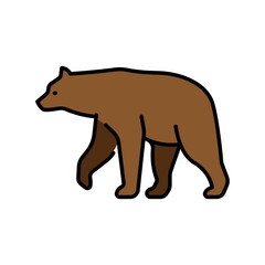 himalayan black bear color flat icon for digital and print projects.