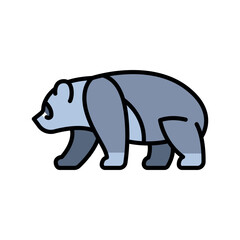 Giant panda color line icon for digital and print projects.