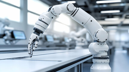 Modern Robotic Arm In High-Tech Industrial Setting