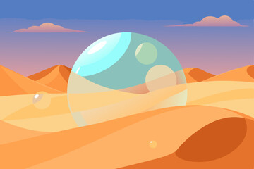 Desert Mirage A Surreal Glass Sphere in the Sands