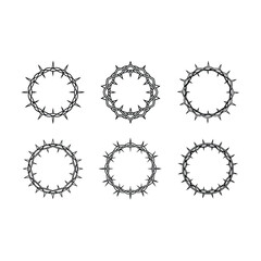 Crown of Thorns Icon Vector - Linocut Silhouette Graphic, AI Generated Design