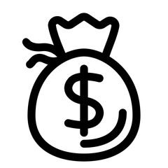 Black and white drawing of a dollar bill with a green coin. The dollar bill is in a bag