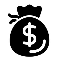 Black and white drawing of a dollar bill with a green coin. The dollar bill is in a bag
