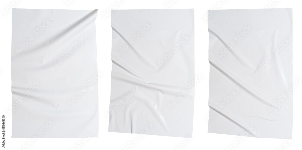 Poster set of white stickers sticky notes, copy space for text preview sign tags labels elements design, is