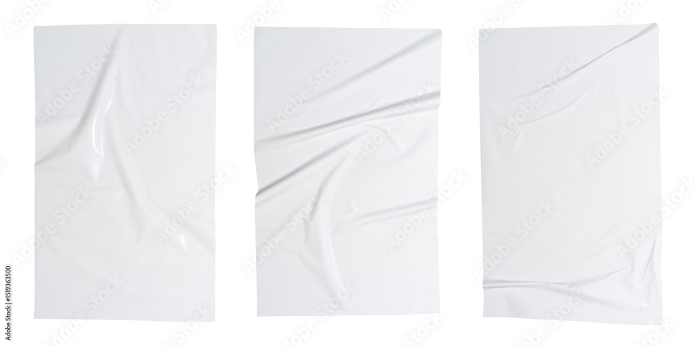Poster set of white stickers sticky notes, copy space for text preview sign tags labels elements design, is
