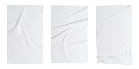 Set of white stickers sticky notes, Copy space for text preview sign tags labels elements design, isolated on white background, png
