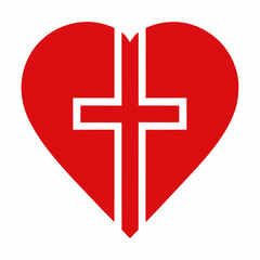 Obraz premium heart with cross