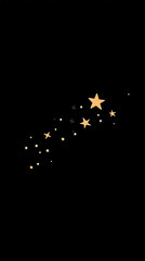 A beautiful display of golden stars shining against a black background, evoking a sense of wonder and magic.