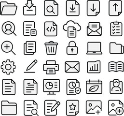 Modern Outline Business and Office Workplace Icons