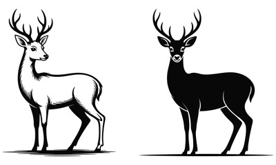 deer vector set