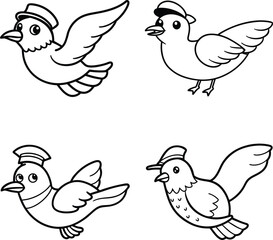 vector set of birds