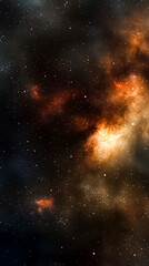 Fototapeta premium A stunning cosmic scene featuring vibrant nebulae and countless stars in a vast universe.