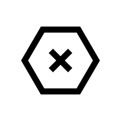 Obraz premium Times Hexagon icon in black color, outline style and white background 