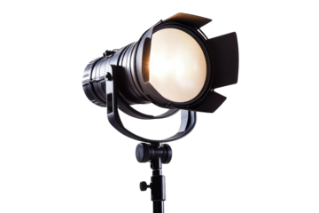 Studio light on black stand