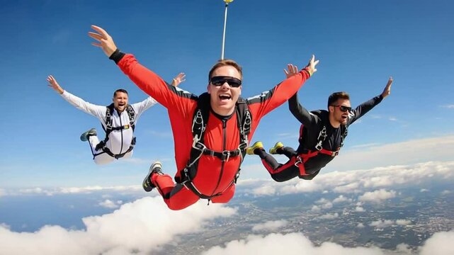 People in wingsuits.