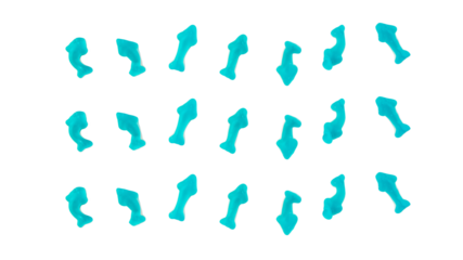 Jelly fish candies. Gummy shark, blue dolphin jelly coated with sugar on a transparent background.