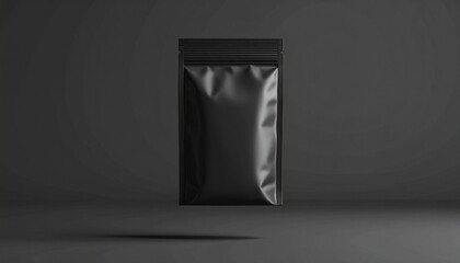 Black Stand Up Pouch Mockup for Branding Presentation Ideal for Food Packaging Design