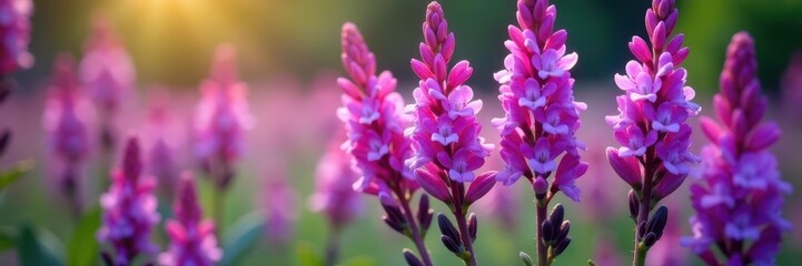 Vibrant purple Erica blooms, close-up, isolated , spring, pink, purple