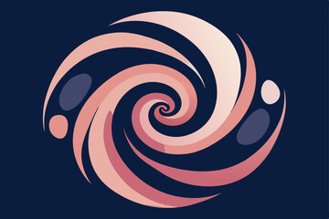 indigo and blush tone swirling ink art design .svg
