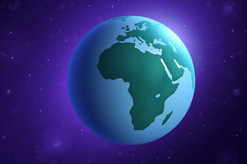 Fototapeta premium Violet Digital Earth Networked Ecosystem and Tech Flow