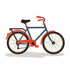 Fototapeta premium Classic bicycle with orange accents and black seat. This stylish bicycle is perfect for city commutes or leisurely rides. Image of bicycle for travel brochures or website design.