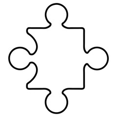Puzzle piece missing line art vector illustration 