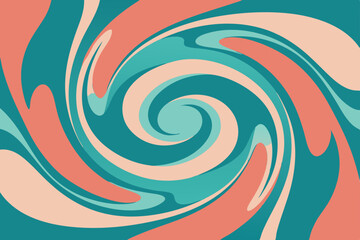 ocean teal and soft coral marbled swirl 