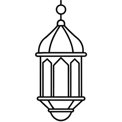 Ramadan lantern vector line art vector illustration 