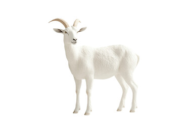 Fototapeta premium White goat full body digital render isolated on transparent PNG