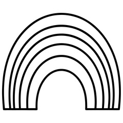 Abstract rainbow shapes line art vector illustration