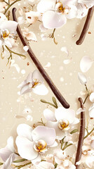 Delicate Orchid And Vanilla Bean Floral Design