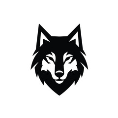 Minimalist Wolf Head Logo Design in Black and White Vector Illustration