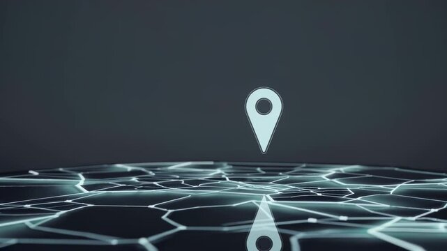 Futuristic Positioning Coordinate Icon Design