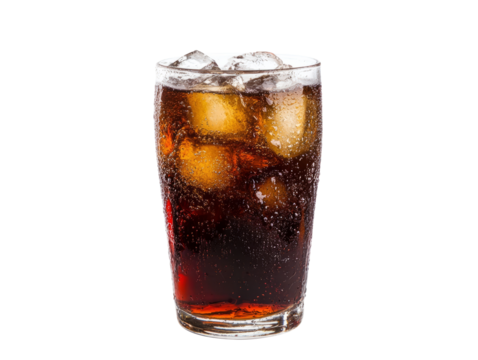 glass of cola with ice