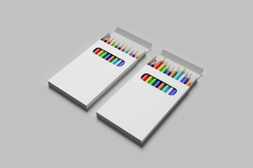 Blank colored pencils for mockup - 3D Illustration