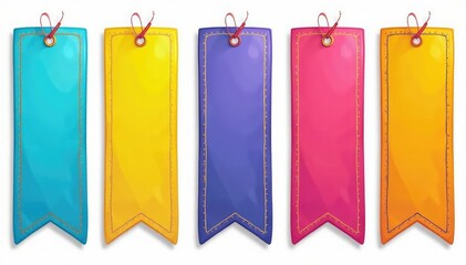 Colorful bookmark clipart, perfect for websites, school projects, and crafts , vector illustration, bookmarks