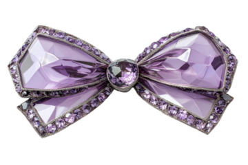 Lavender crystal bow brooch