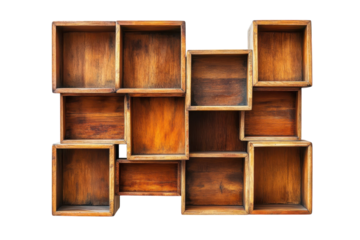 Empty wooden box structure