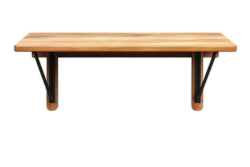 Wooden table with metal legs