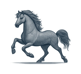 horse line pattern - guilloche style (artwork 5)