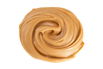 Swirled peanut butter isolated on white background