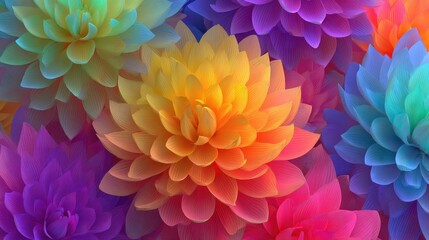 Abstract different color gradient floral texture background for wallpapers, modern surface design, decorative fabric, artistic patterns, and creative visual projects