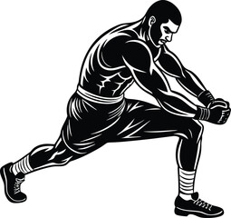 Fototapeta premium Dynamic Boxer Silhouette Vector: Bold, Minimalist Art for Sports Branding