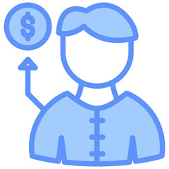 Customer Icon Outline Blue
