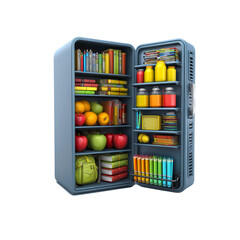 Back to School A Student's Fridge Filled with Knowledge and Nourishment
