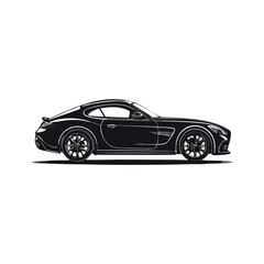Fototapeta premium Sleek Coupe Vehicle Silhouette Symbol Icon Side Profile Vector Illustration