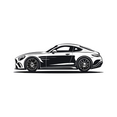 Sleek Sports Coupe Vehicle Silhouette Symbol Icon A Stylish Automotive Illustration